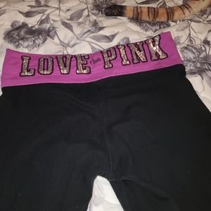 Vs pink yoga pants with bling